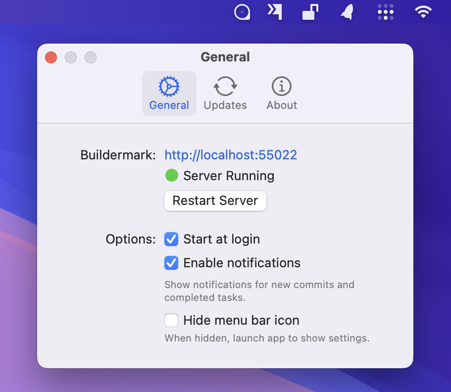 Buildermark screenshot on macOS